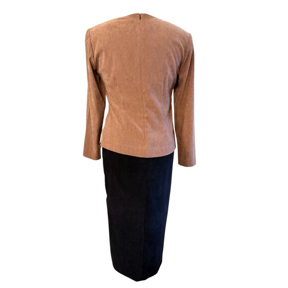 Positive Attitude Vintage Black & Tan Dress Peplum Size 6 - Picture 4 of 7